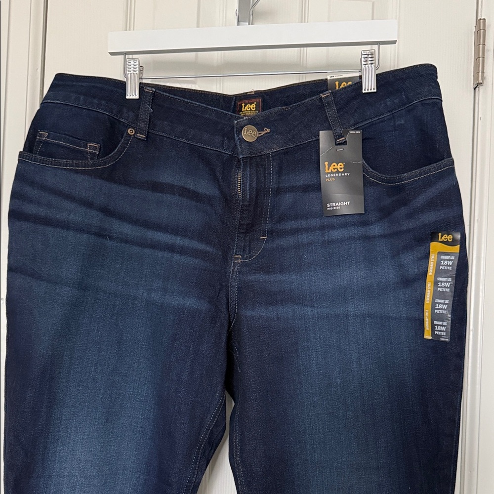 Lee 18W Petite Legendary Plus Straight Leg Mid Rise Jeans Nightshade NWT